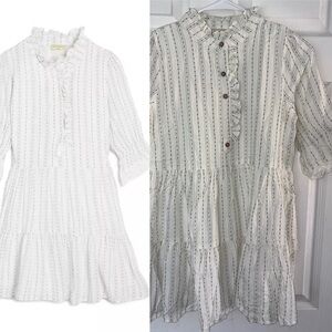 NWT Hayden Girl Los Angeles Dress Size S White/Green Tiered Ruffle Lace